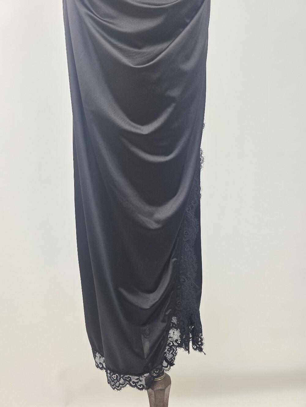 Popilush Women's Black Lace Corset Satin Ruched Cocktail Shapewear Midi Dress XL - Picture 10 of 12